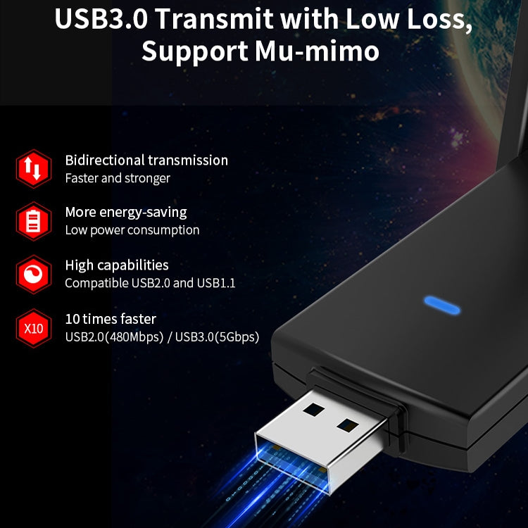 COMFAST CF-924AC V2 1200Mbps Dual Frequency Gigabit USB Computer WIFI Receiver High Power Wireless Network Card COMFAST CF-924AC V2 1200Mbps Dual Frequency Gigabit USB Computer WIFI Receiver High Power Wireless Network Card